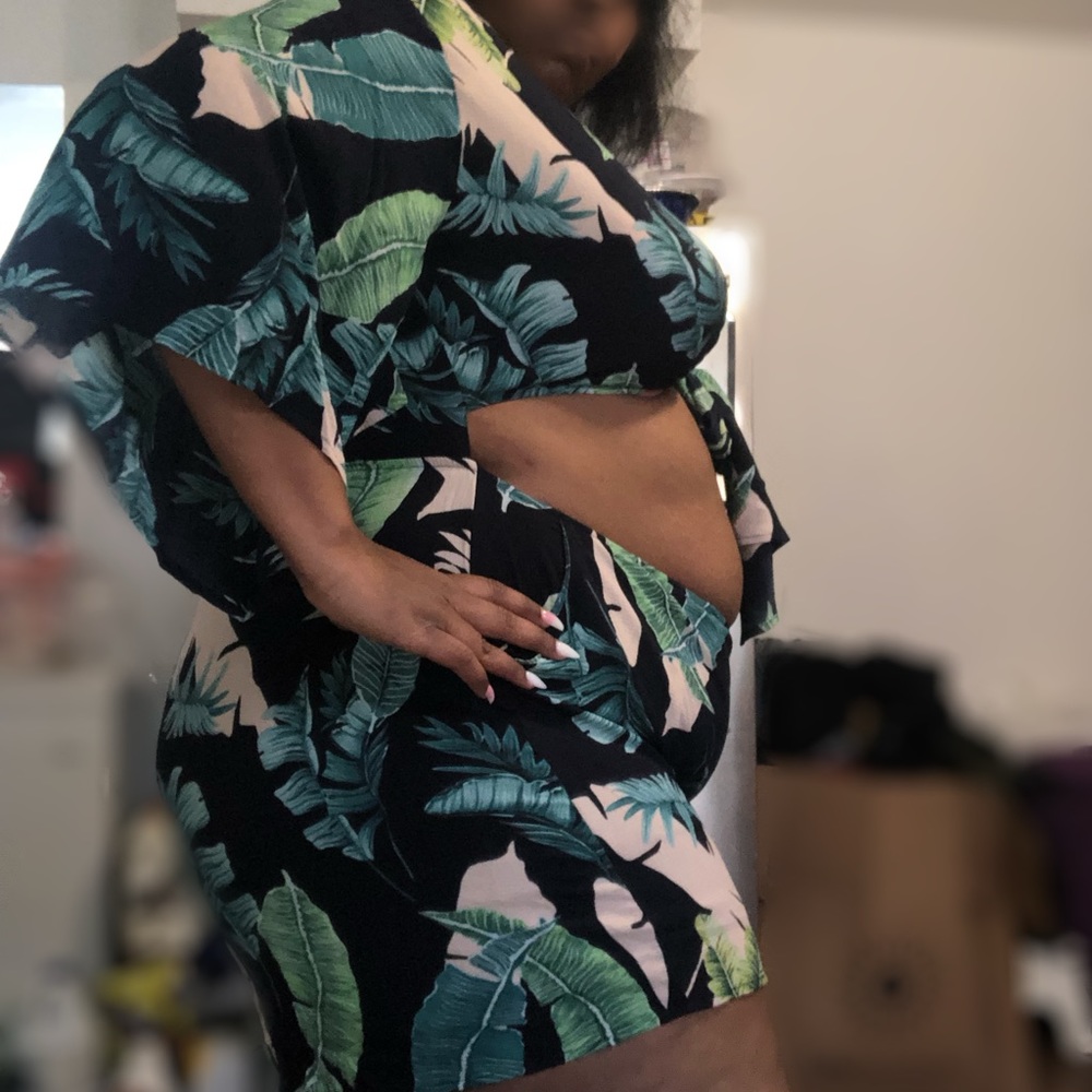 Plus size One piece front tie romper